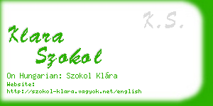 klara szokol business card